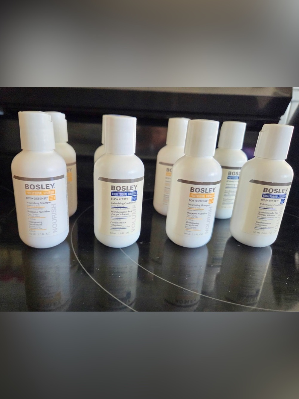NEW Bosley Professional Strength 8pc Bundle Shampoo & Conditioner 2oz Travel